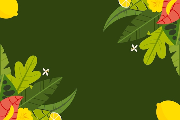 Free vector hand drawn tropical leaves background