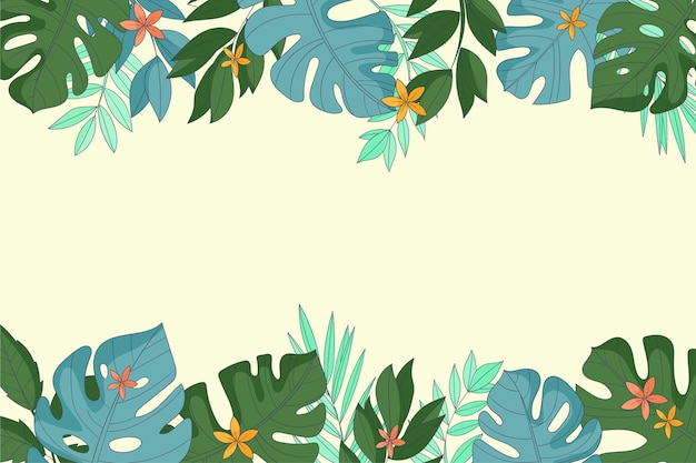 Free vector hand drawn tropical leaves background