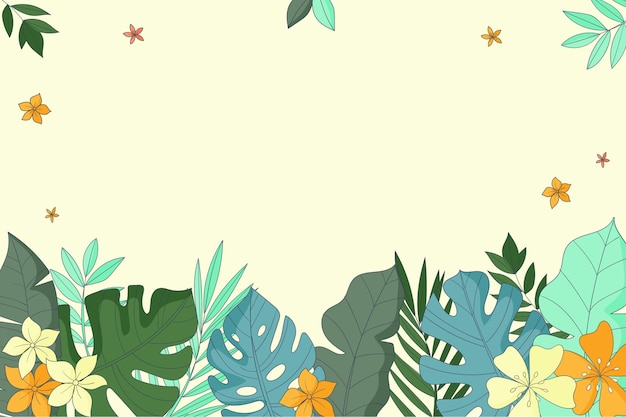 Free vector hand drawn tropical leaves background