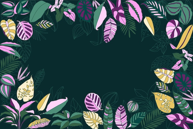 Free vector hand drawn tropical leaves background