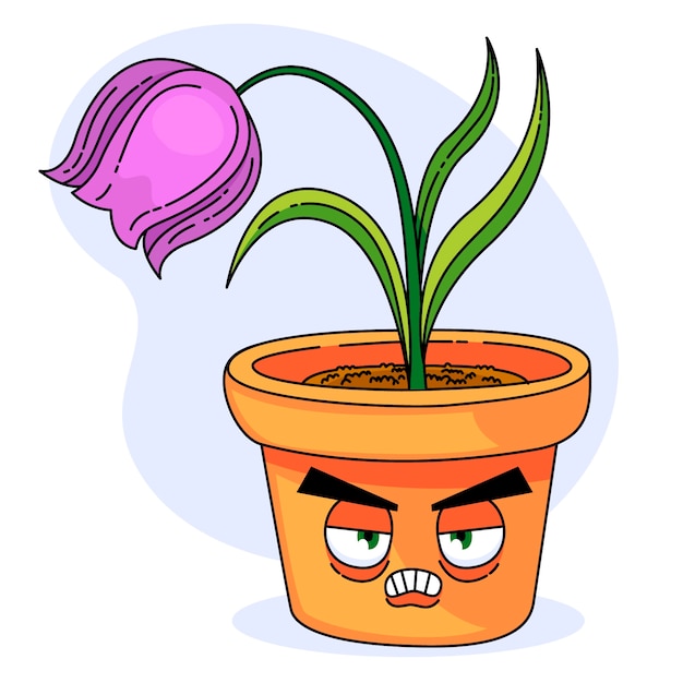 Hand drawn tulip cartoon illustration