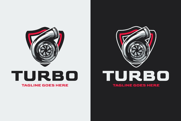 Vettore gratuito modello di logo turbo disegnato a mano