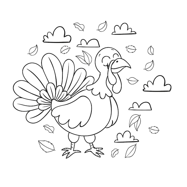 Free vector hand drawn turkey outline illustration