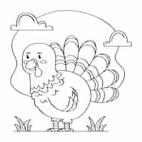 Free vector hand drawn turkey outline illustration