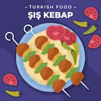 Free vector hand drawn turkish food illustration