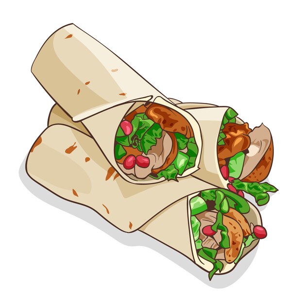 Hand drawn turkish food illustration