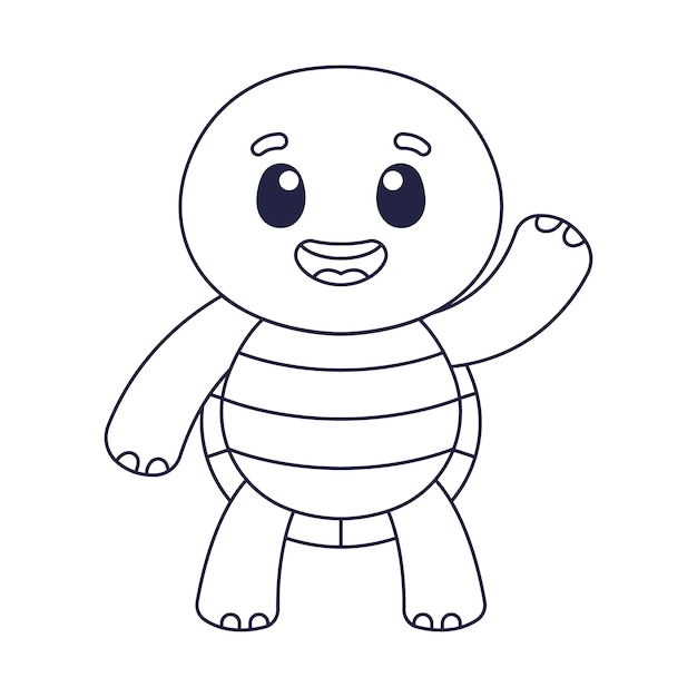 Free vector hand drawn turtle outline illustration