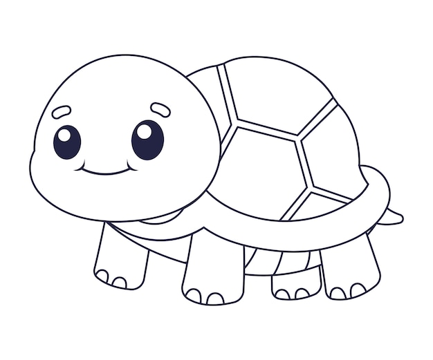 Hand drawn turtle outline illustration