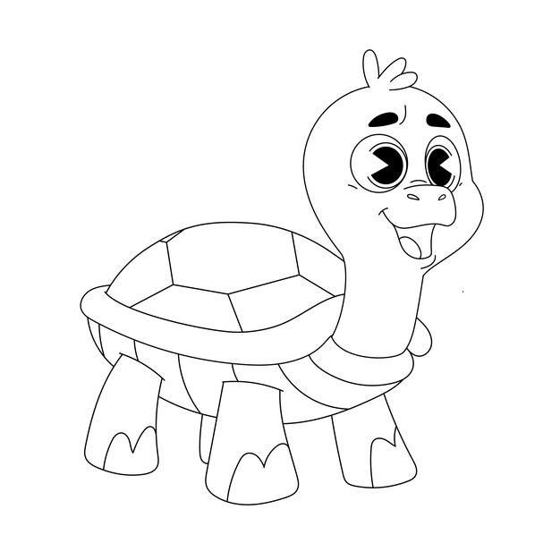 Hand drawn turtle outline illustration