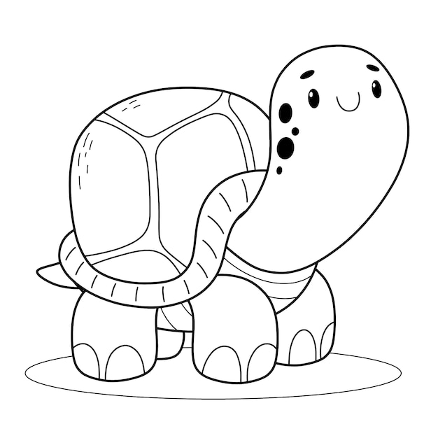 Hand drawn turtle outline illustration