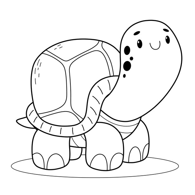 Hand drawn turtle outline illustration