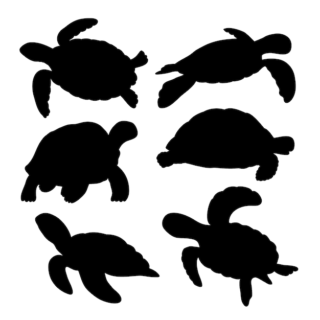 Free vector hand drawn turtle silhouette