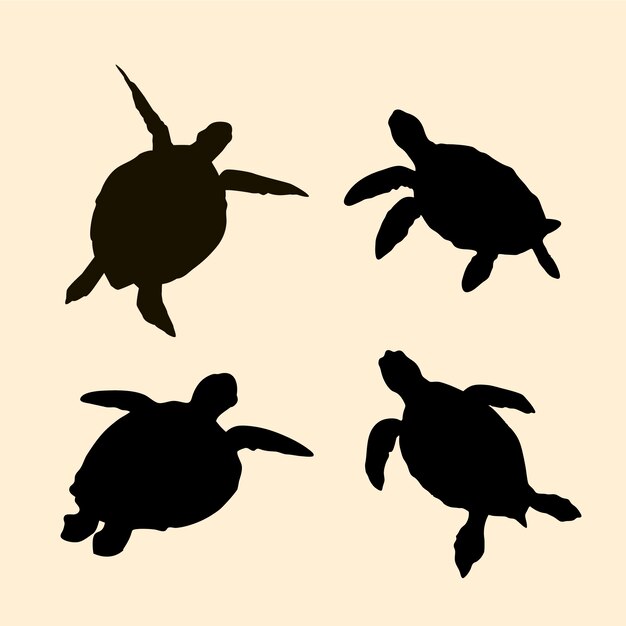 Hand drawn turtle silhouette