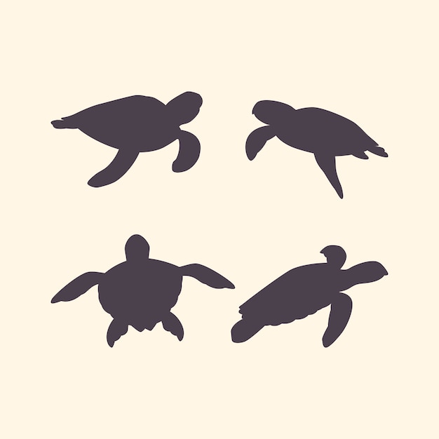 Free vector hand drawn turtle silhouette