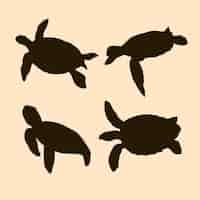 Free vector hand drawn turtle silhouette