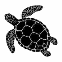 Бесплатное векторное изображение Ручной обращается силуэт черепахи