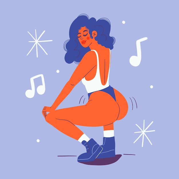 Illustrazione di danza twerk disegnata a mano