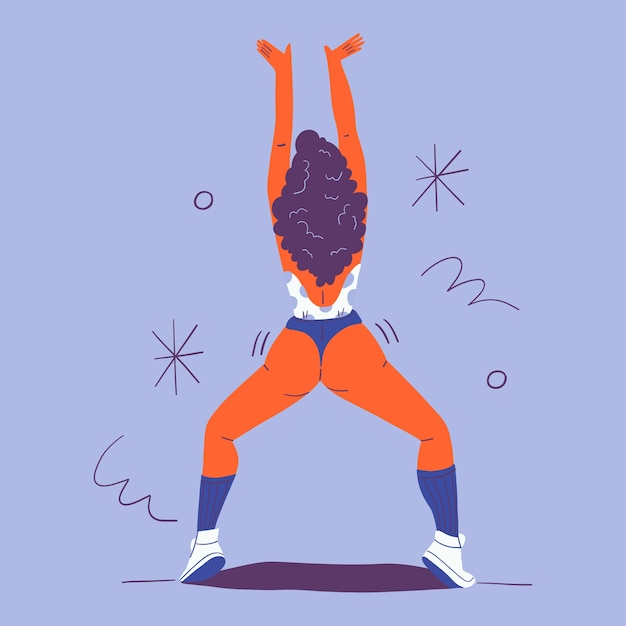 Hand drawn twerk dance illustration