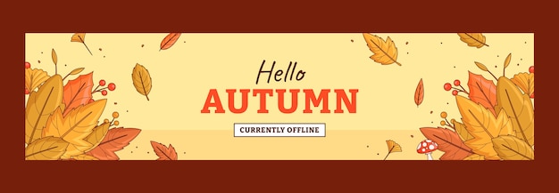 Hand drawn twitch banner template for autumn celebration