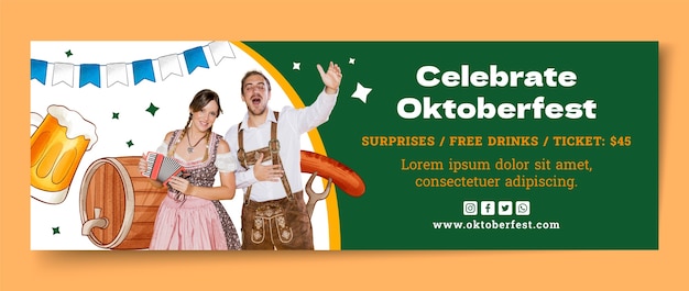 Hand drawn twitter header for oktoberfest festival