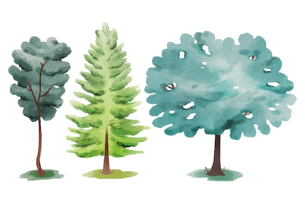 Vettore gratuito tipo di alberi disegnati a mano