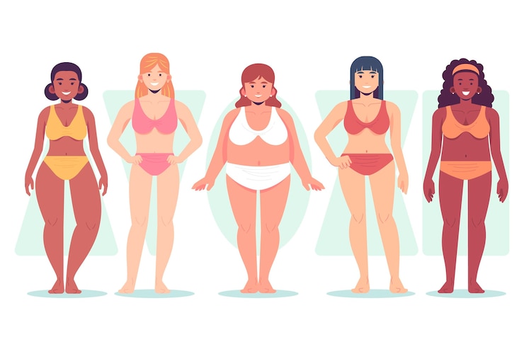 Free Vector hand drawn types of female body shapes