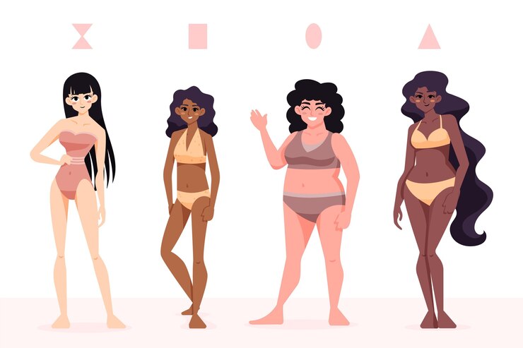 Free Vector hand-drawn types of female body shapes