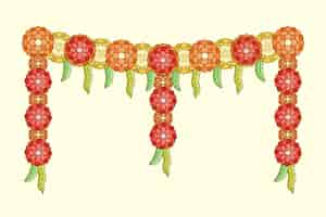 Free vector hand drawn ugadi garland illustration