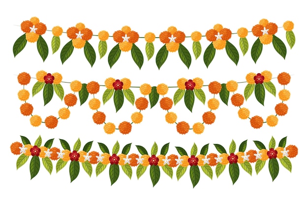 Free vector hand drawn ugadi garland