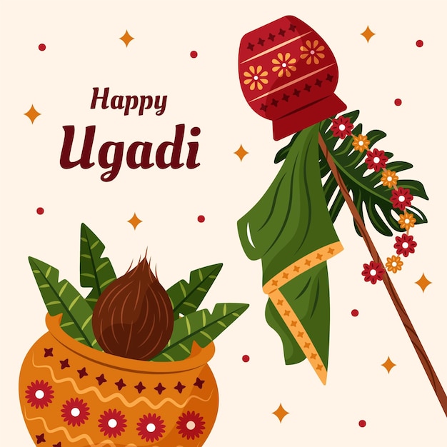 Hand drawn ugadi illustration