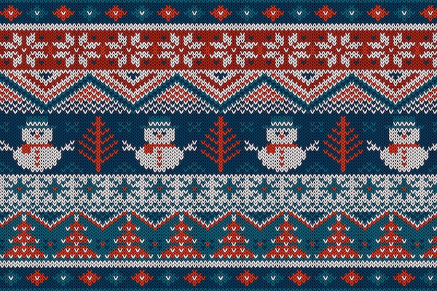 Hand drawn ugly sweater background for christmas season