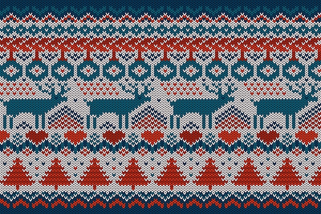 Hand drawn ugly sweater background for christmas season