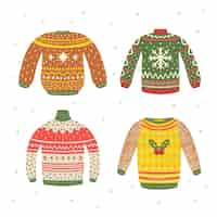 Free vector hand drawn ugly sweater collection