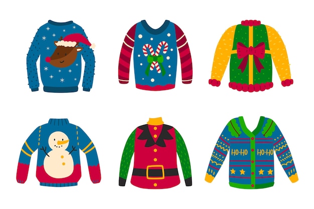 Hand drawn ugly sweater collection