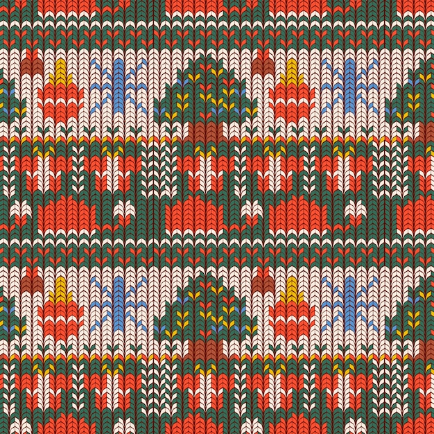 Free vector hand drawn ugly sweater pattern background for christmas season celebration