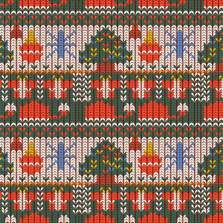 Free Vector hand drawn ugly sweater pattern background for christmas season celebration