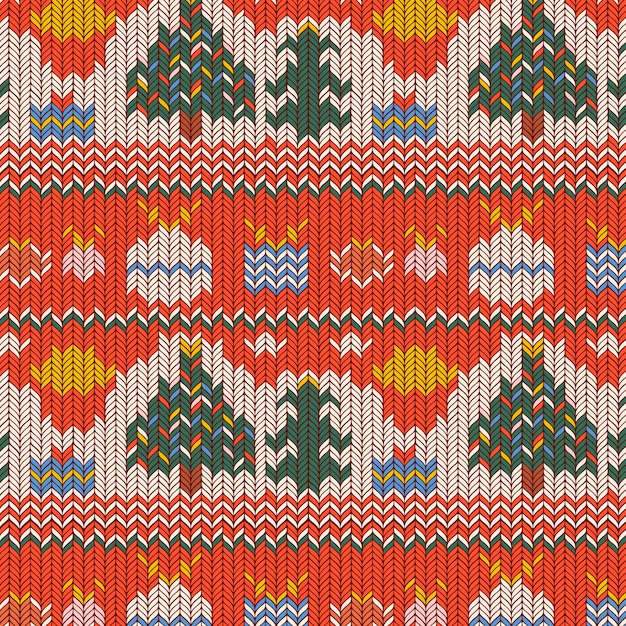 Hand drawn ugly sweater pattern background for christmas season celebration