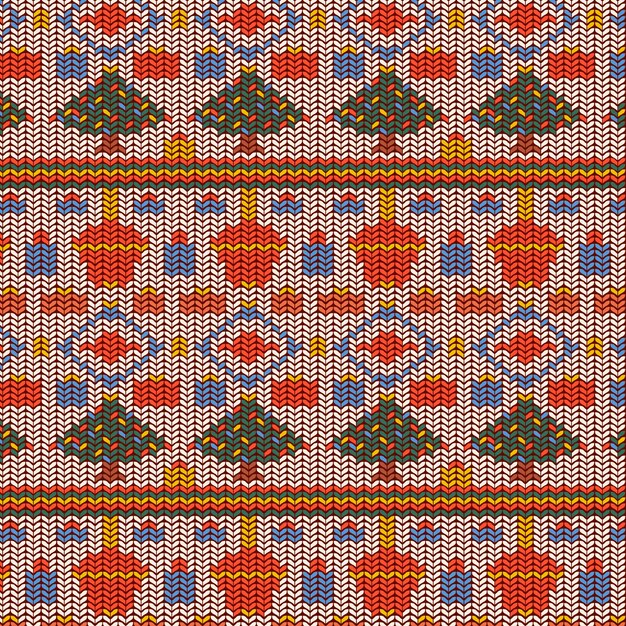 Hand drawn ugly sweater pattern background for christmas season celebration