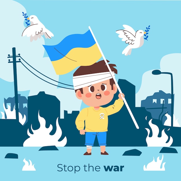 손으로 그린 우크라이나 전쟁 그림