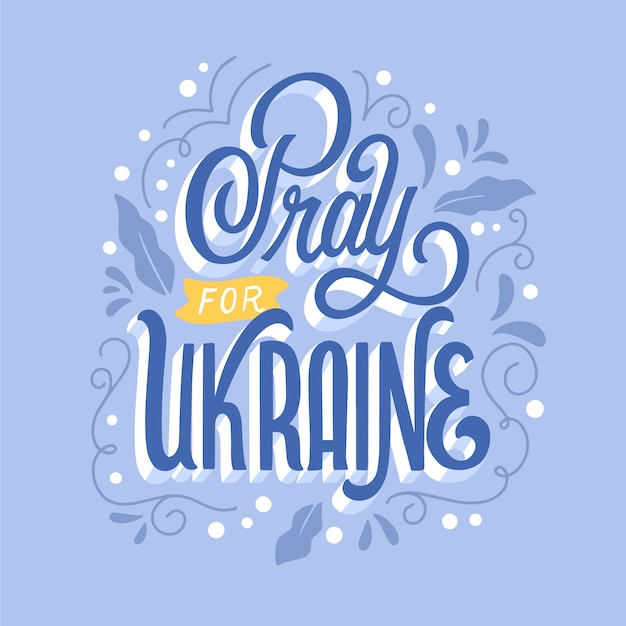 Hand drawn ukraine war lettering