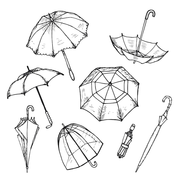 Easy How to draw a Umbrella and Umbrella Coloring Page