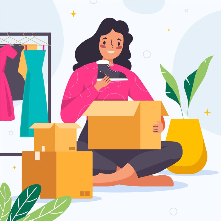 Free Vector hand drawn unboxing illustration