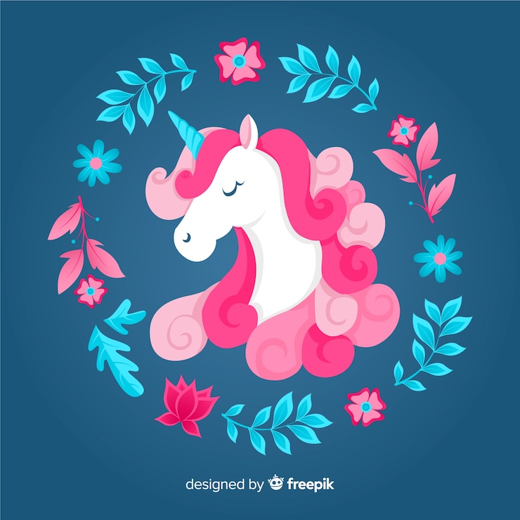 Free Vector hand drawn unicorn background
