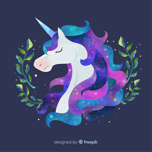 Free vector hand drawn unicorn background