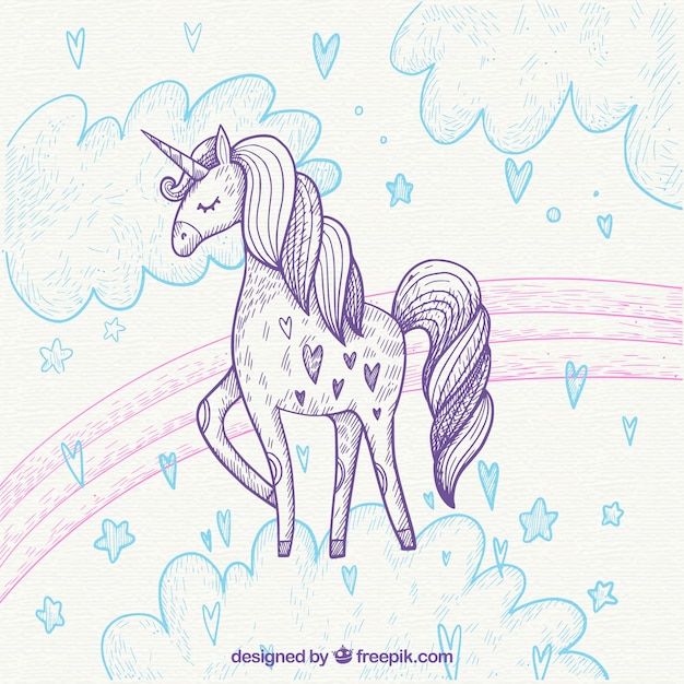 Illustrazione unicorno disegnata a mano