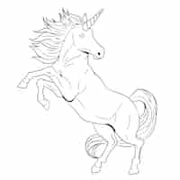 Free vector hand drawn unicorn outline illustration