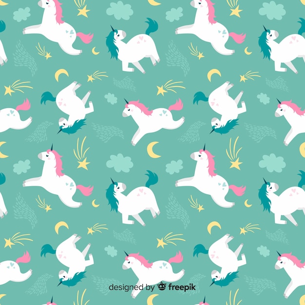 Hand drawn unicorn pattern