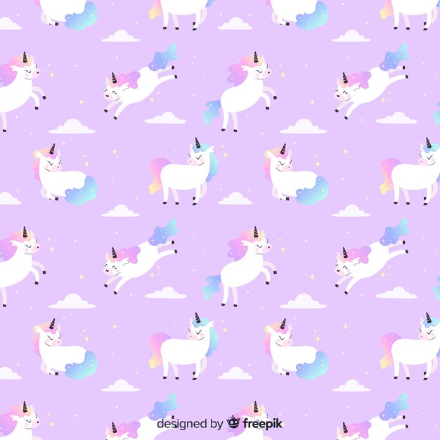 Hand drawn unicorn pattern