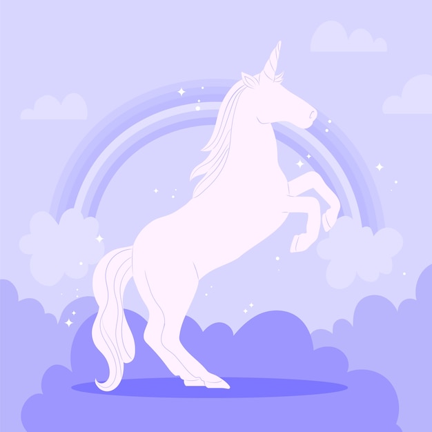 Free vector hand drawn unicorn silhouette illustration