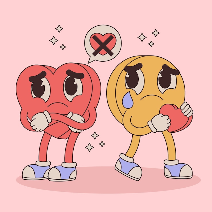 Free Vector hand drawn unrequited love illustration